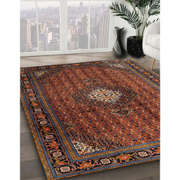 Traditional Deep Red Persian Rug in Family Room, tr2151