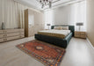 Traditional Deep Red Persian Rug in a Bedroom, tr2151