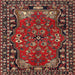 Square Traditional Dark Almond Brown Persian Rug, tr2152