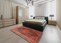 Traditional Sunrise Orange Persian Rug in a Bedroom, tr2153