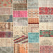 Square Traditional Rust Pink Patchwork Rug, tr2155