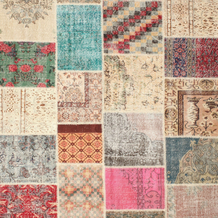 Traditional Rust Pink Patchwork Rug, tr2155
