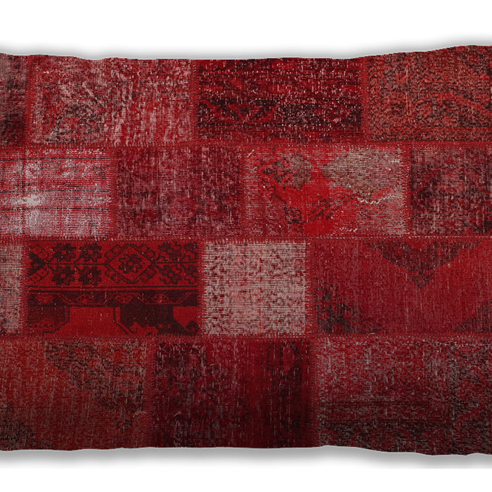 Traditional Classic Rectangular Red Lumbar Throw Pillow, 13 inch by 19 inch, lbtr2156