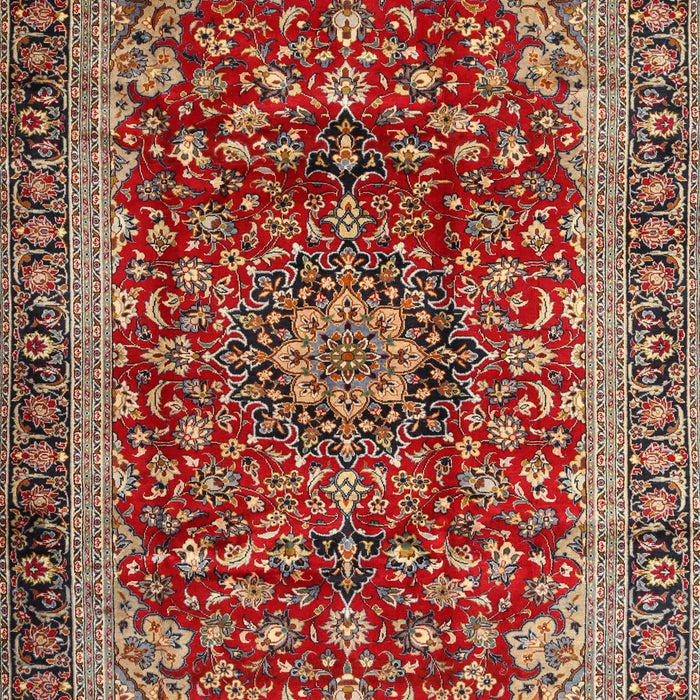 Machine Washable Traditional Saffron Red Rug, wshtr2157