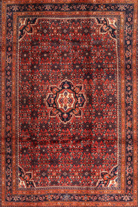 Machine Washable Traditional Cherry Red Rug, wshtr2158