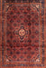 Machine Washable Traditional Cherry Red Rug, wshtr2158