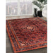 Traditional Cherry Red Persian Rug in Family Room, tr2158