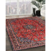 Machine Washable Traditional Dark Almond Brown Rug in a Family Room, wshtr2159