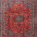 Square Traditional Dark Almond Brown Medallion Rug, tr2159