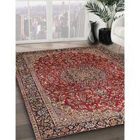 Traditional Saffron Red Medallion Rug, tr2160