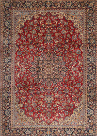 Machine Washable Traditional Saffron Red Rug, wshtr2160