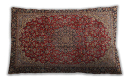 Traditional Classic Rectangular Saffron Red Lumbar Throw Pillow, 13 inch by 19 inch, lbtr2160