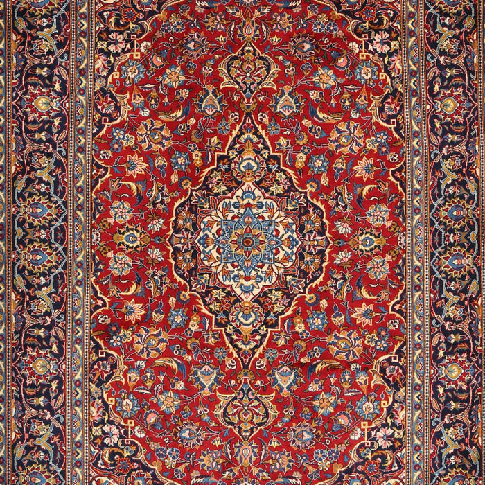 Traditional Saffron Red Medallion Rug, tr2161