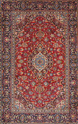 Machine Washable Traditional Saffron Red Rug, wshtr2161