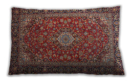 Traditional Classic Rectangular Saffron Red Lumbar Throw Pillow, 13 inch by 19 inch, lbtr2161