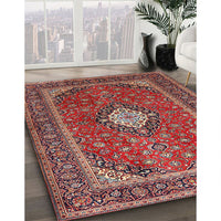 Traditional Orange Salmon Pink Medallion Rug, tr2162