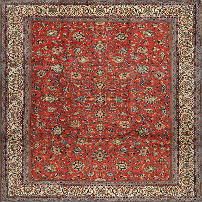 Square Traditional Dark Almond Brown Persian Rug, tr2164