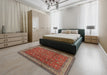 Machine Washable Traditional Dark Almond Brown Rug in a Bedroom, wshtr2164