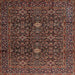 Round Machine Washable Traditional Dark Almond Brown Rug, wshtr2166