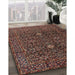 Traditional Dark Almond Brown Persian Rug in Family Room, tr2166
