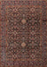 Machine Washable Traditional Dark Almond Brown Rug, wshtr2166