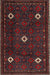 Machine Washable Traditional Deep Red Rug, wshtr2167