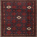 Round Machine Washable Traditional Deep Red Rug, wshtr2167