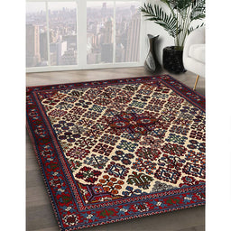 Traditional Deep Red Persian Rug in Family Room, tr2168
