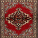 Square Traditional Red Medallion Rug, tr2169