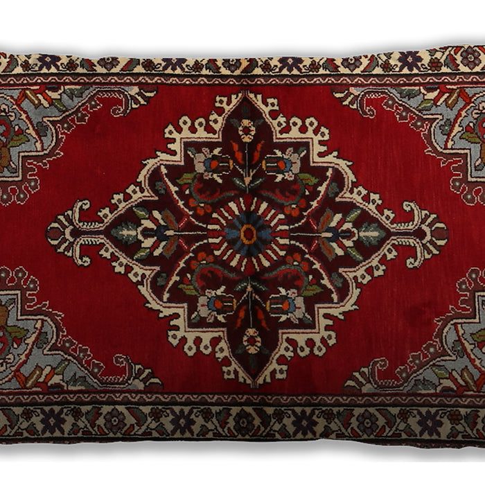 Traditional Classic Rectangular Tomato Red Lumbar Throw Pillow, 13 inch by 19 inch, lbtr2169