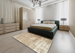 Traditional Brown Persian Rug in a Bedroom, tr216