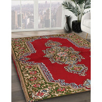 Traditional Dark Almond Brown Medallion Rug, tr2170