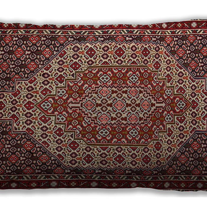 Traditional Classic Rectangular Saffron Red Lumbar Throw Pillow, 13 inch by 19 inch, lbtr2171