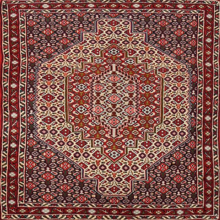 Square Traditional Saffron Red Persian Rug, tr2171