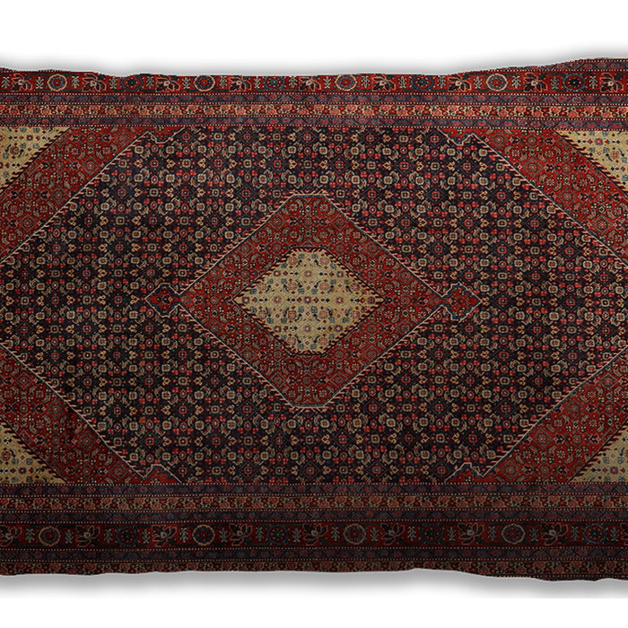 Traditional Classic Rectangular Saffron Red Lumbar Throw Pillow, 13 inch by 19 inch, lbtr2173