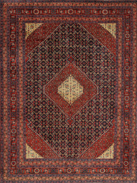 Machine Washable Traditional Saffron Red Rug, wshtr2173