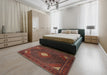 Traditional Saffron Red Persian Rug in a Bedroom, tr2174