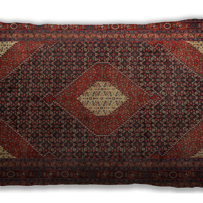 Traditional Classic Rectangular Saffron Red Lumbar Throw Pillow, 13 inch by 19 inch, lbtr2174
