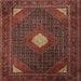 Square Traditional Saffron Red Persian Rug, tr2174