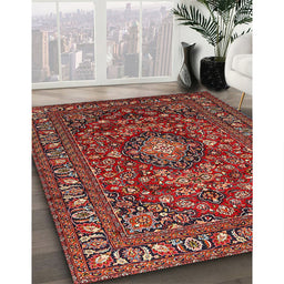 Machine Washable Traditional Rust Pink Rug in a Family Room, wshtr2175