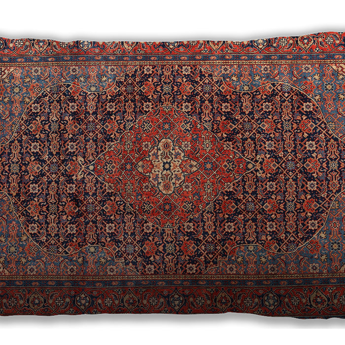 Traditional Classic Rectangular Saffron Red Lumbar Throw Pillow, 13 inch by 19 inch, lbtr2176