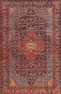 Machine Washable Traditional Saffron Red Rug, wshtr2176