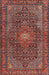 Machine Washable Traditional Saffron Red Rug, wshtr2176