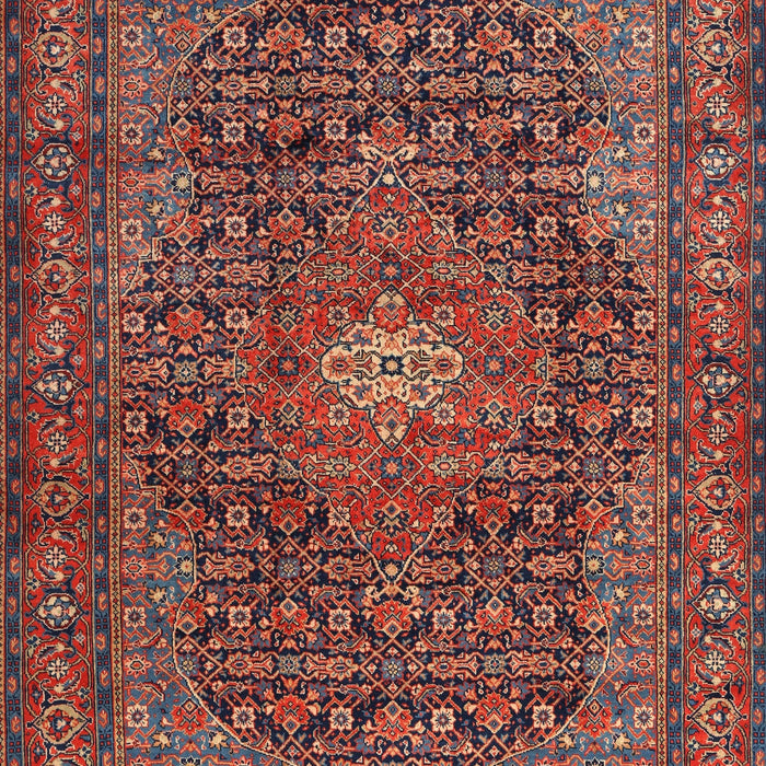 Machine Washable Traditional Saffron Red Rug, wshtr2176