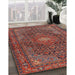 Machine Washable Traditional Saffron Red Rug in a Family Room, wshtr2176