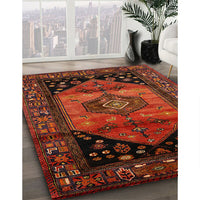 Traditional Mahogany Brown Persian Rug, tr217