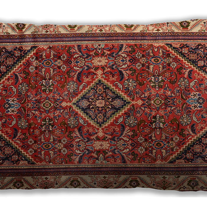 Traditional Classic Rectangular Tomato Red Lumbar Throw Pillow, 13 inch by 19 inch, lbtr2180