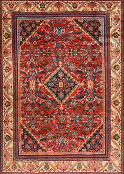 Machine Washable Traditional Tomato Red Rug, wshtr2180