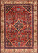 Machine Washable Traditional Tomato Red Rug, wshtr2180