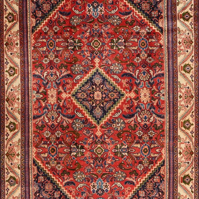 Machine Washable Traditional Tomato Red Rug, wshtr2180